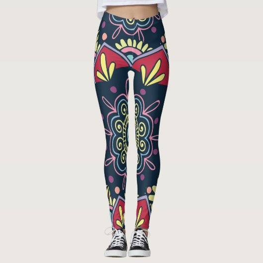 Boheemse florale leggings (Voorkant)