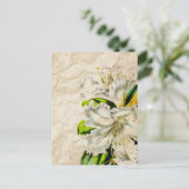 Boheemse Franse botanische kunst vlinder witte lel Briefkaart (Staand voorkant)