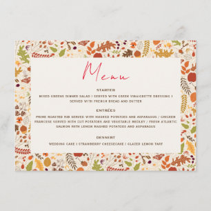 Boheemse gedroogde rustieke bloem herfst bruiloft menu