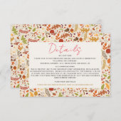 Boheemse Gedroogde Rustieke Bloemen Herfst Herfste Informatiekaartje (Voorkant / Achterkant)