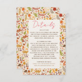 Boheemse Gedroogde Rustieke Bloemen Herfst Herfste Informatiekaartje (Voorkant / Achterkant)