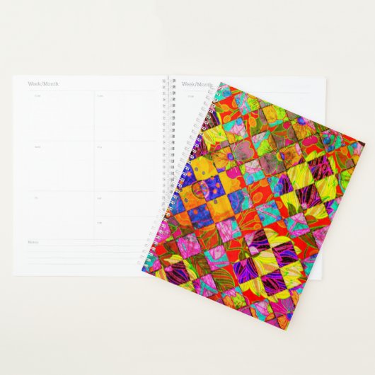 Boheemse geruite bloem planner (Display)