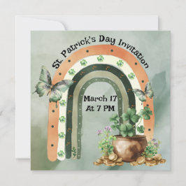 Boheemse groene waterverf regenboog illustratie kaart