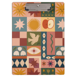 Boheemse hemelse lappendeken met mystieke symbolen klembord