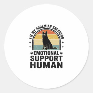 Boheemse herder Emotionele steun Mens Vintage Ronde Sticker