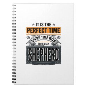 Boheemse Herder Vintage Hondenliefhebber Typografi Notitieboek