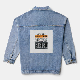 Boheemse Herdershond Vintage Hondenliefhebber Typo Denim Jacket