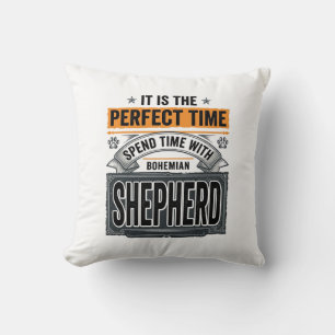 Boheemse Herdershond Vintage Hondenliefhebber Typo Kussen