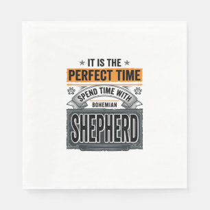 Boheemse Herdershond Vintage Hondenliefhebber Typo Servet