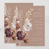 Boheemse Herfst All-in-One Wedding Kaart (Voorkant / Achterkant)