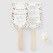 Boheemse herfst bloem herfst bruiloft programma handwaaier (Voorkant en achterkant)