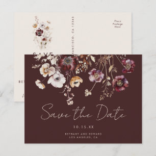 Boheemse Herfst Wildflower Wedding Save the Date Briefkaart