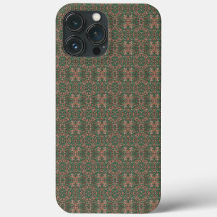 Boheemse herfstbladgroen naadloos patroon iPhone 13 pro max hoesje