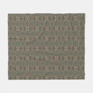 Boheemse herfstbladgroen naadloos patroon fleece deken