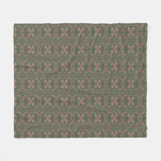 Boheemse herfstbladgroen naadloos patroon fleece deken (Voorkant (Horizontaal))