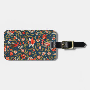 Boheemse Indo-Perzische Bloemmotief Vintage Rood Bagagelabel