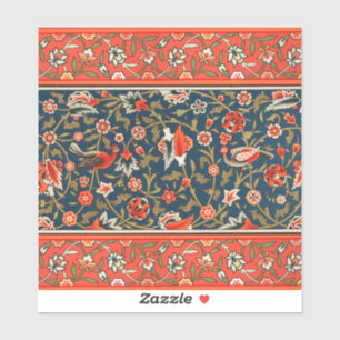 Boheemse Indo-Perzische Bloemmotief Vintage Rood Sticker