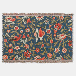 Boheemse Indo-Perzische Bloempatroon Vintage Rood Deken