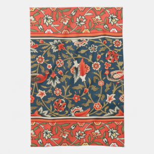 Boheemse Indo-Perzische Bloempatroon Vintage Rood Theedoek