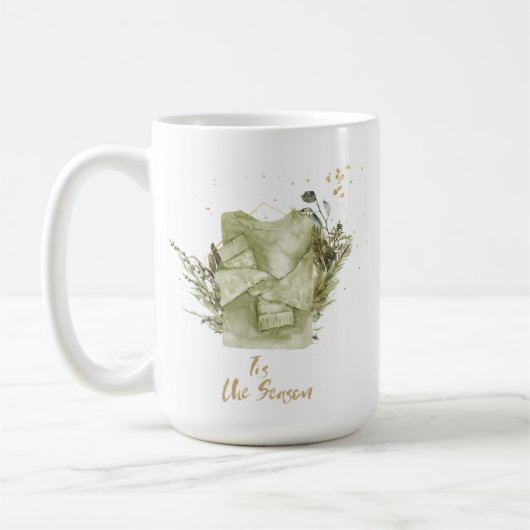 Boheemse Kerstmis Waterverf Gift Koffiemok (Links)