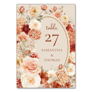 Boheemse kleurrijke herfst bloemensalie roestig kl kaart