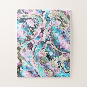 Boheemse Kleurrijke Pastel Fractal Marmer Abstract Legpuzzel