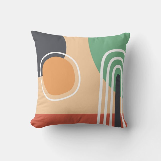 Boheemse kunst abstracte regenboog en zon kussen (Voorkant)