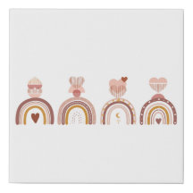 Boheemse Kunst Regenboog Hart Nep Canvasprint