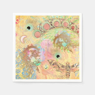 Boheemse  kunst unieke hippie pastel whimsica servet