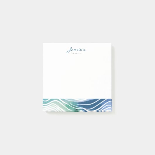 Boheemse mariene blauwe en Blauwgroen golven Post-it® Notes (Voorkant)