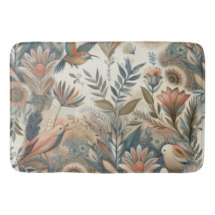 Boheemse mix van blauwgroen, magenta, paarse bloem badmat