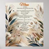 Boheemse mix van blauwgroen, magenta, paarse bloem poster (Voorkant)