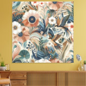 Boheemse mix van blauwgroen, magenta, paarse op cr canvas afdruk (Insitu (Woonkamer))