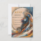 Boheemse mix van blauwgroen, magenta, paarse op cr RSVP kaartje (Voorkant)