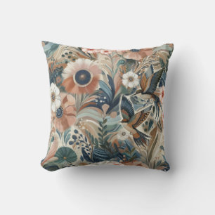 Boheemse mix van kleuren en bloementhema kussen