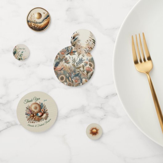 Boheemse mix van kleuren en decor thema confetti (Groep)