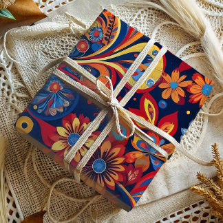 Boheemse Paisley Bloem Uitvaart Cadeaus voor Moede Cadeaupapier