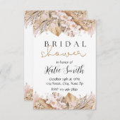 Boheemse pampas gras bruiloft uitnodiging | rustie (Voorkant / Achterkant)