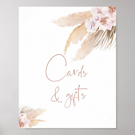 Boheemse pampas gras Kaarten en geschenken Poster (Voorkant)