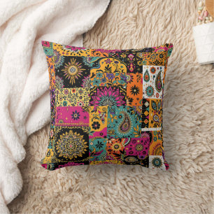 Boheemse Patchwork Mandala en Paisley Pattern Kussen