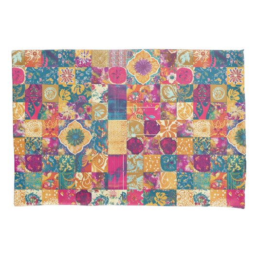 Boheemse Patchwork Tegel Design Kussensloop (Voorkant-Links)