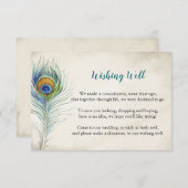 Boheemse Pauwveer Turquoise Wensput Bruiloft Informatiekaartje (Voorkant / Achterkant)