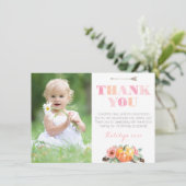 Boheemse Pompoen Rozen Herfst Verjaardagsfeest Afb Bedankkaart (Staand voorkant)