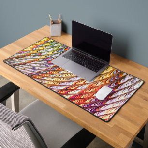 Boheemse psychedelische kleurrijke golven Abstract Bureaumat