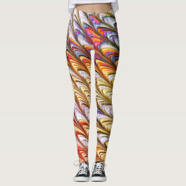 Boheemse psychedelische kleurrijke golven Abstract Leggings