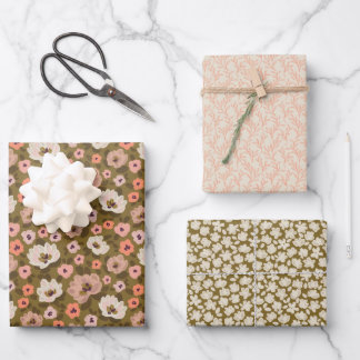 Boheemse romantische bloem bruiloft shower inpakpapier vel