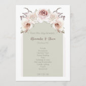 Boheemse Roos boog bruiloft Programma (Voorkant)