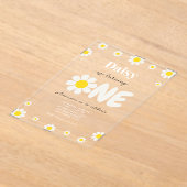 Boheemse Schattigee bloemen Modern Daisy 1e verjaa Acryl Uitnodigingen (Laagn)