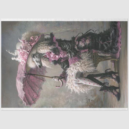 Boheemse standaard poedel decoupage tissuepapier (Voorkant)