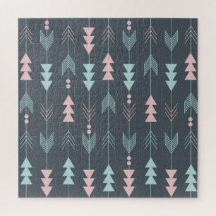 Boheemse stijl Boho: etnisch naadloos patroon Legpuzzel